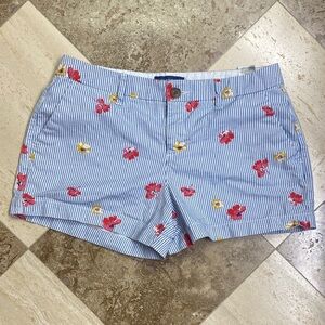Old Navy Blue Striped Floral Women Shorts